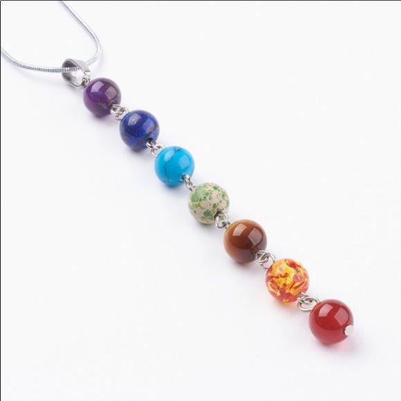 Chakra Y Style Stainless Steel Necklace - Picture 3 of 5